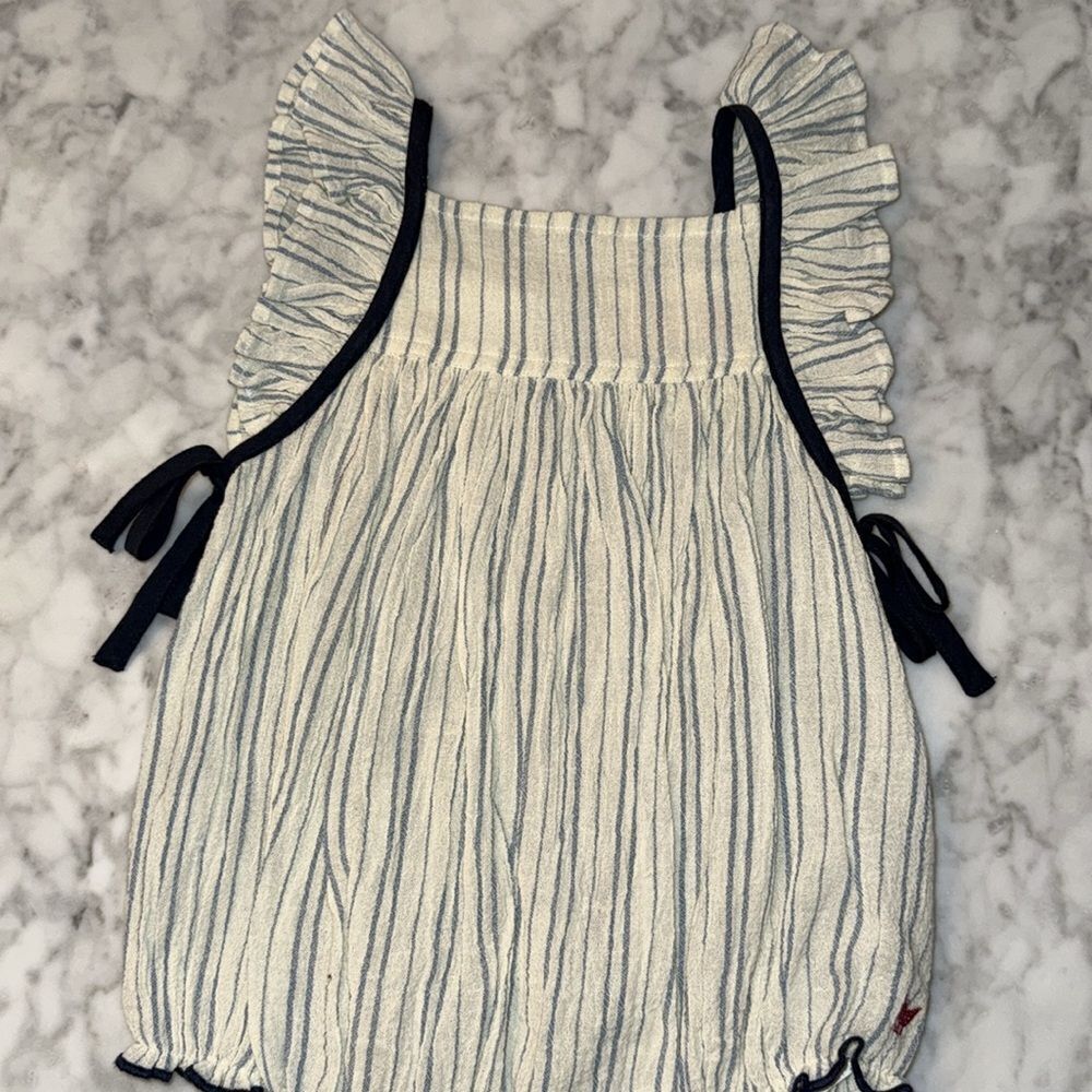 NWT Pink Chicken Striped Bubble Romper - Picture 7 of 7